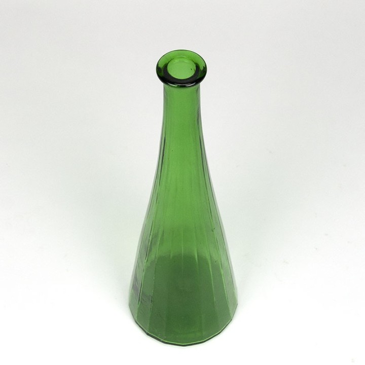Grote vintage groen glazen Italiaanse karaf/ vaas