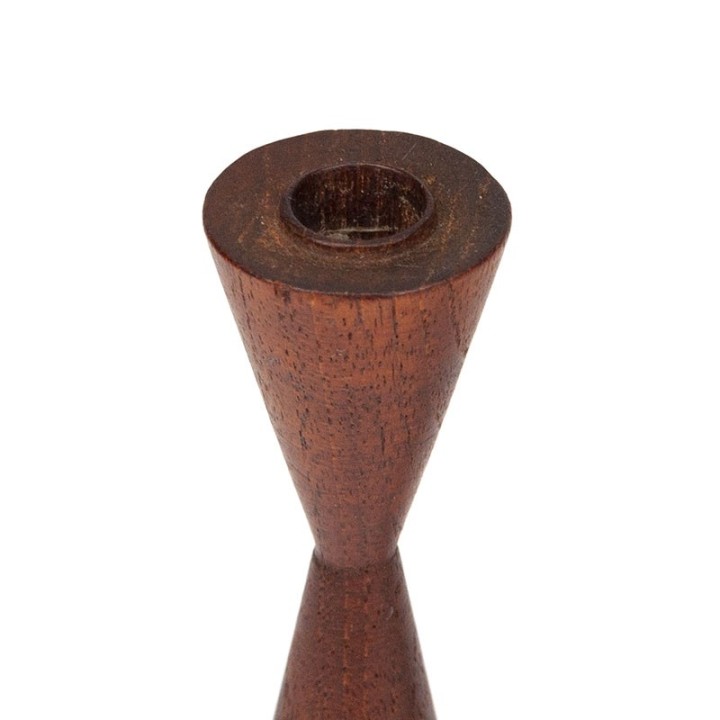 Set of 2 teak Danish candlesticks