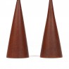 Set of 2 teak Danish candlesticks