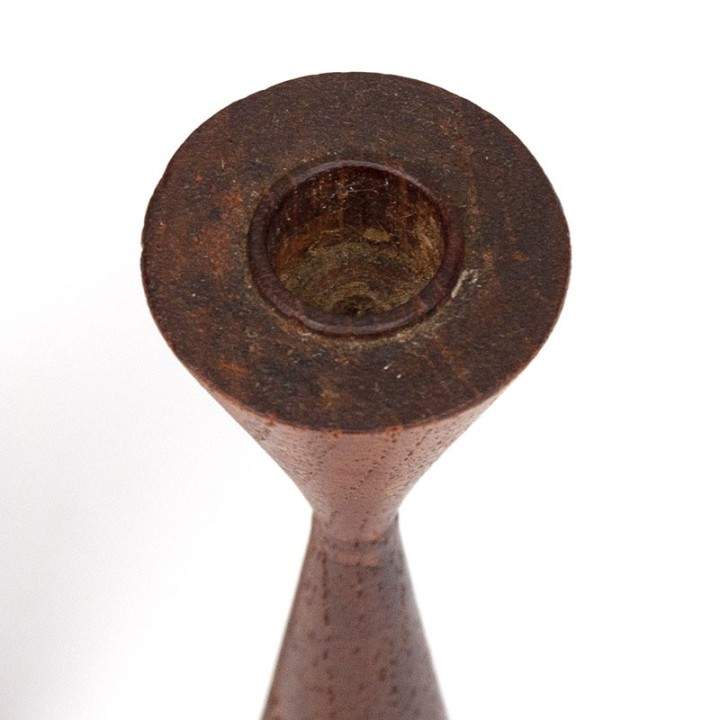 Set of 2 teak Danish candlesticks