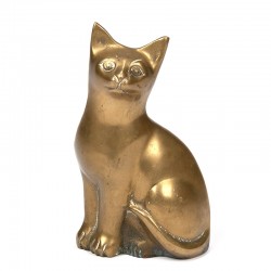 Vintage brass figurine of a cat