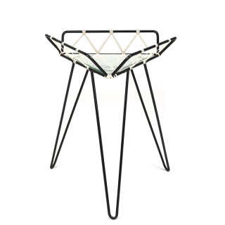 Vintage 1950s plant table in black/white