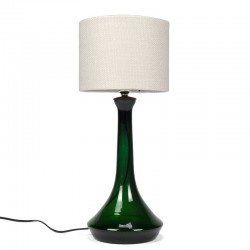 Danish vintage design table lamp with green glass base