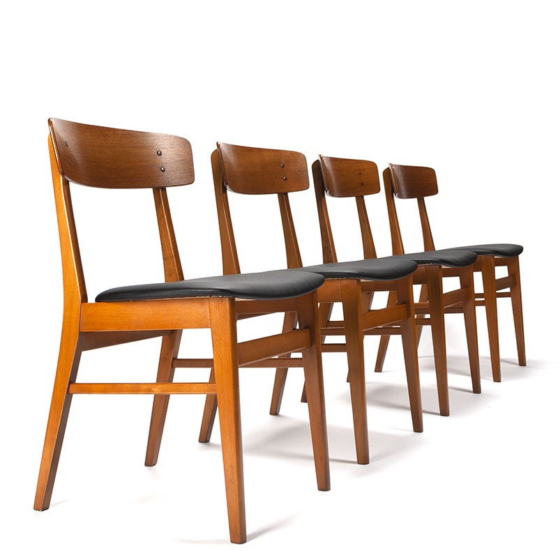 Danish set of 4 Mid-Century design Farstrup dining table chairs