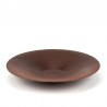 Dark round vintage serving bowl in teak