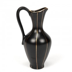 Strehla vintage vase in black and gold