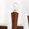 Deense teakhouten set van 2 vintage wandlampjes