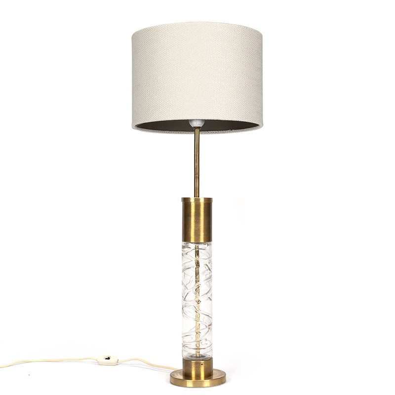Vintage large Doria table lamp in brass and glass