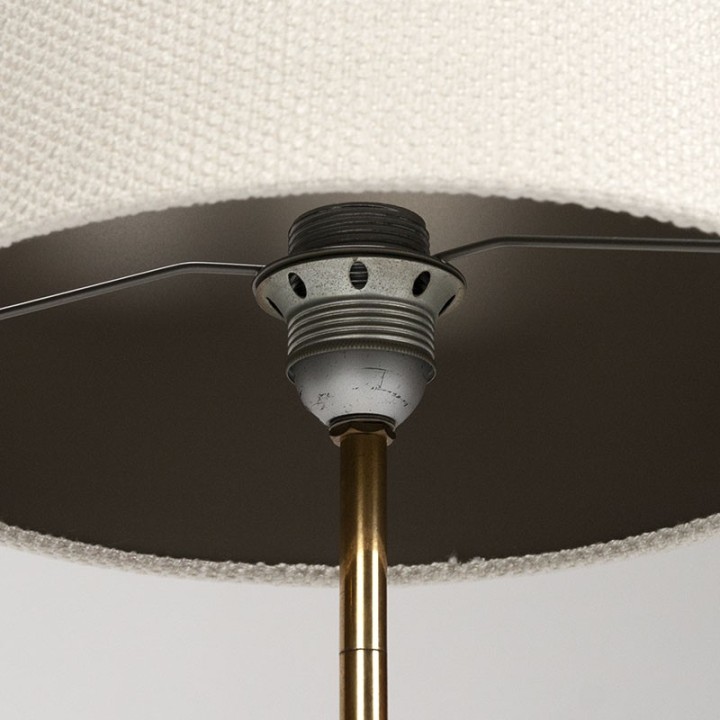 Vintage grote Doria tafellamp in messing en glas