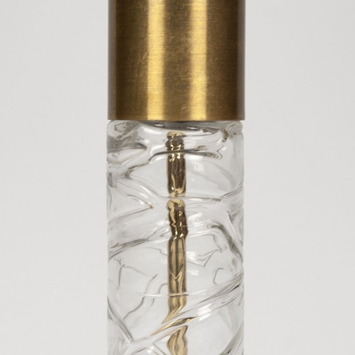 Vintage grote Doria tafellamp in messing en glas