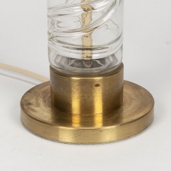 Vintage grote Doria tafellamp in messing en glas