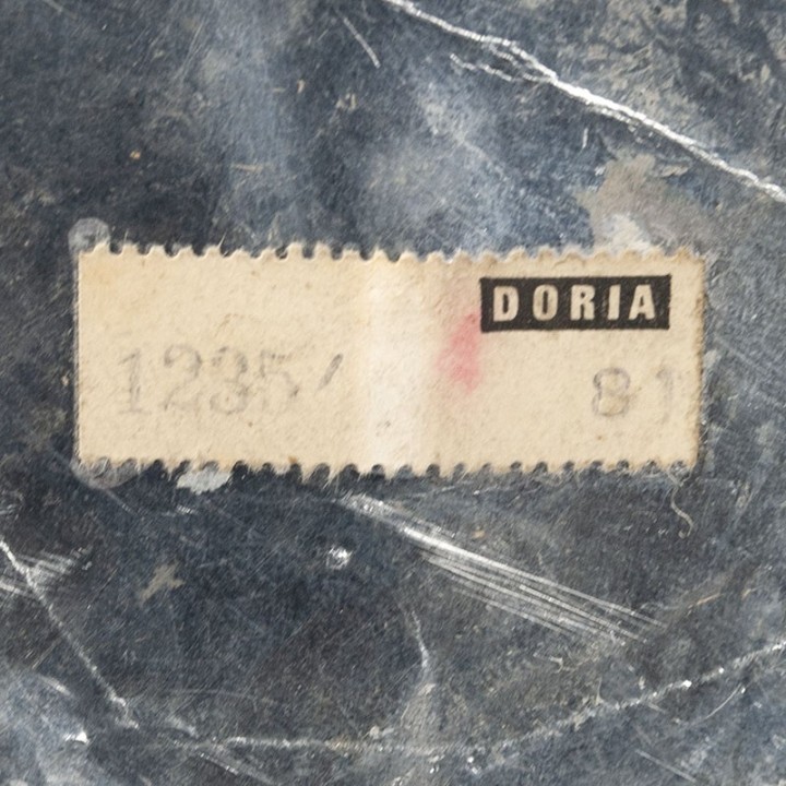 Vintage grote Doria tafellamp in messing en glas