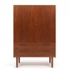 Danish teak vintage wall cabinet with drawers and doors