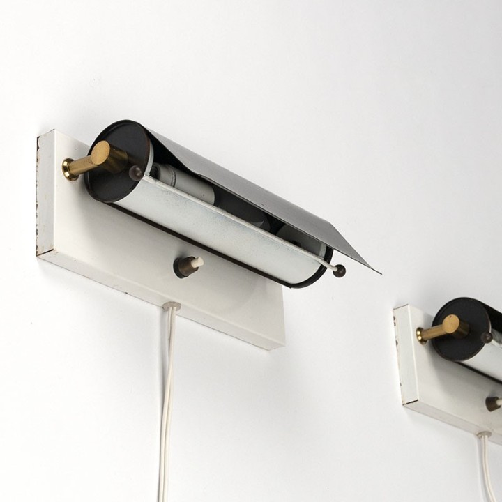 Set of 2 Danish metal wall lamps marked Harry Olsen