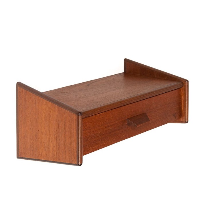 Danish vintage wall drawer in teak