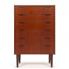 Danish Mid-Century vintage design chest of drawers with 6