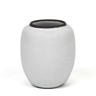 Small model vintage earthenware white vase