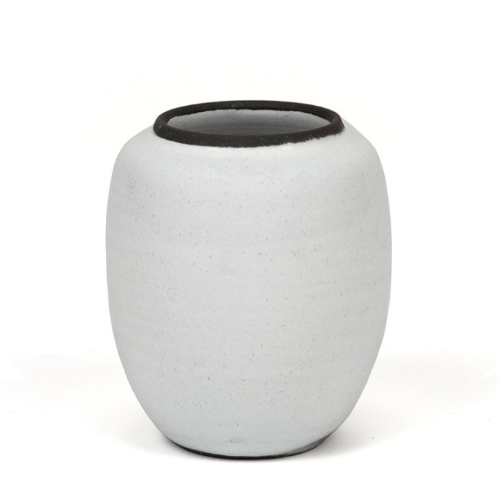 Small model vintage earthenware white vase