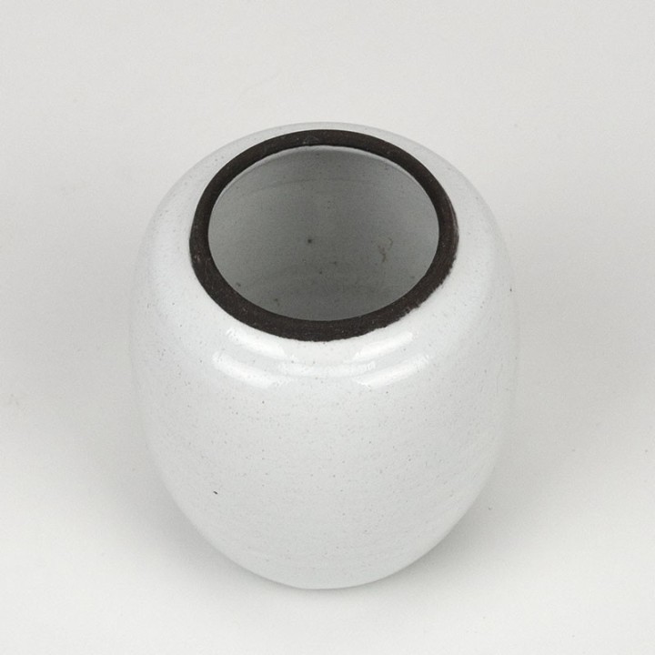 Small model vintage earthenware white vase