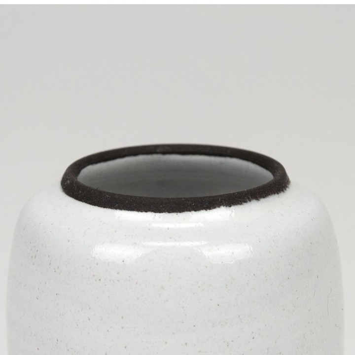 Small model vintage earthenware white vase