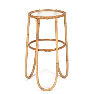 Mid-Century vintage rattan plant table