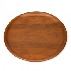Round vintage light wooden tray