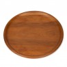 Round vintage light wooden tray