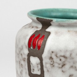 Vintage ceramic vase from Jasba with bright colours