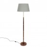 Danish vintage floor lamp with base in teak and brass