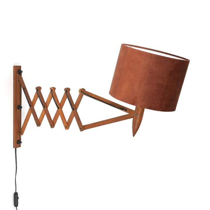 Teak Danish vintage scissor lamp model Sax