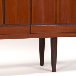 Teakhouten lang Mid-Century vintage design dressoir