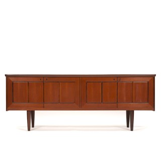 Teakhouten lang Mid-Century vintage design dressoir