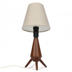 Small vintage Danish table lamp on teak 3 legs