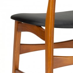 Dining table chair vintage Danish model with large teak back