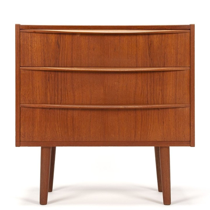 Danish vintage chest of drawers in teak with long handle
