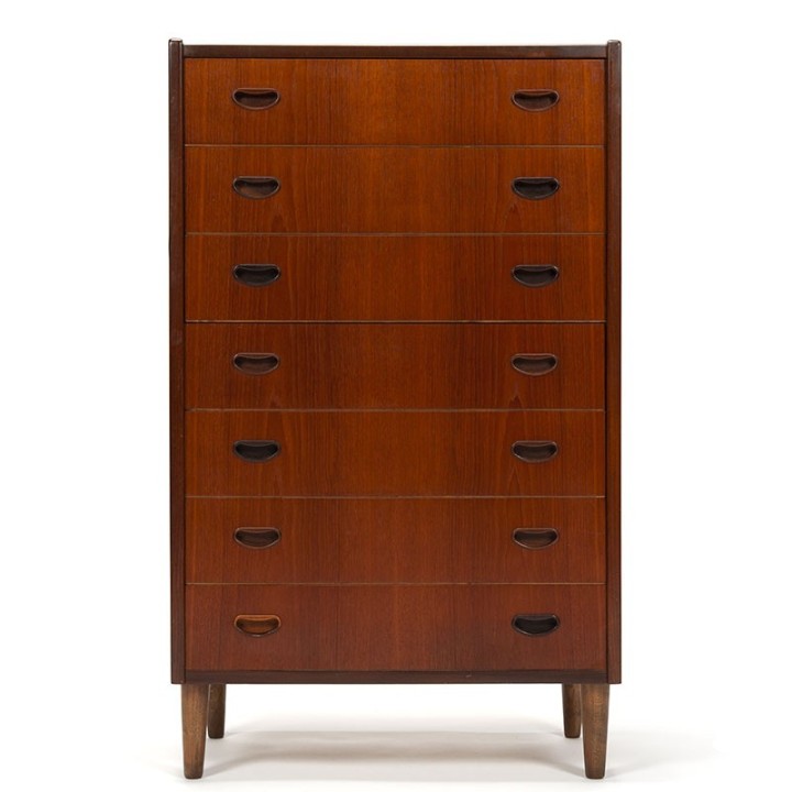 Danish vintage chest of drawers with 7 drawers in teak