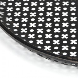 Perforated metal vintage bowl in the style of Mathieu Mategot