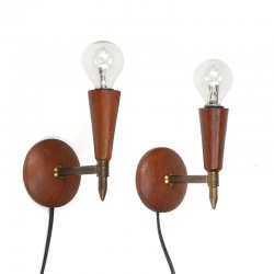 Kleine Deense vintage wandlampjes set van 2