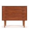 Mid-Century Danish vintage chest of drawers with plywood handles