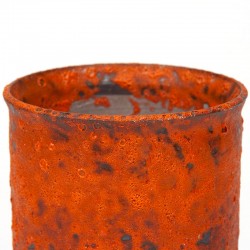 Large Fat Lava vintage vase in orange pottery