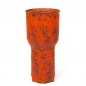 Large Fat Lava vintage vase in orange pottery