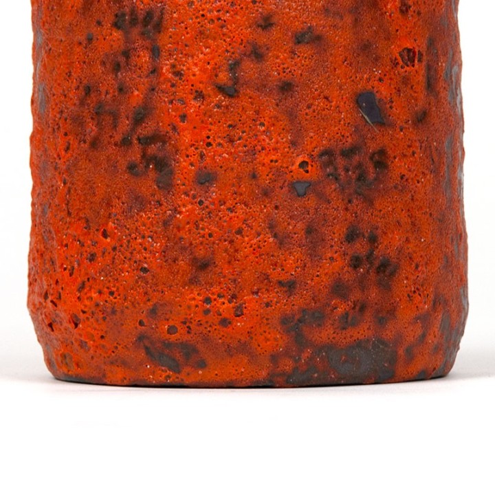 Grote Fat Lava vintage vaas in oranje aardewerk