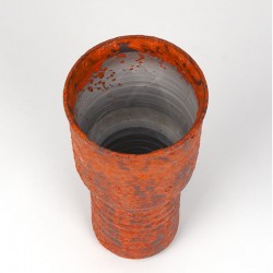 Grote Fat Lava vintage vaas in oranje aardewerk