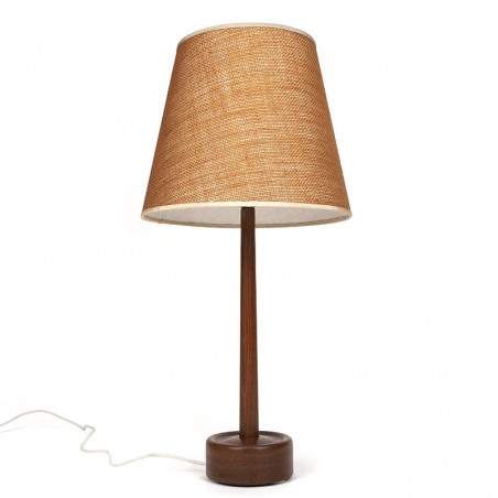 Slanke teakhouten vintage Deense tafellamp