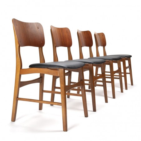 Mid-Century vintage set of 4 Danish dining table chairs