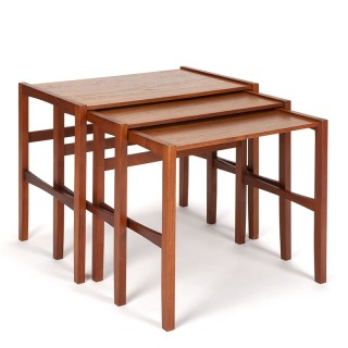 Set of Mid-Century vintage Danish nesting tables in teak