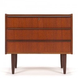 Mid-Century vintage chest of drawers with 3 drawers in teak