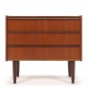 Mid-Century vintage chest of drawers with 3 drawers in teak