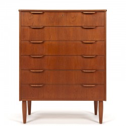 Danish Mid-Century vintage chest of drawers with plywood handles