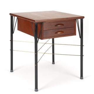 Mid-Century design vintage teak/ metalen kastje